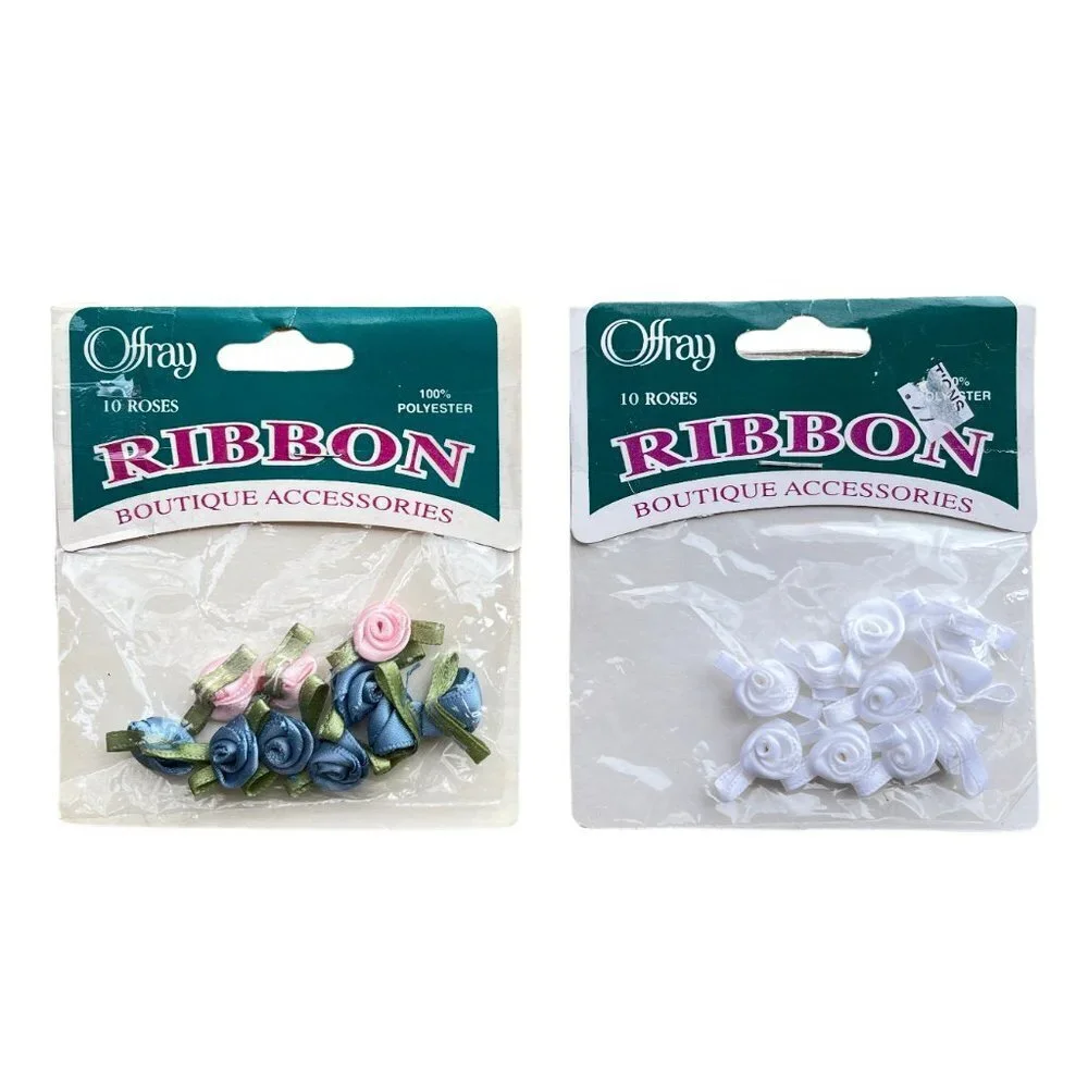 20ct Ribbon Crafts and Garment Accessories - White, Pink and Blue